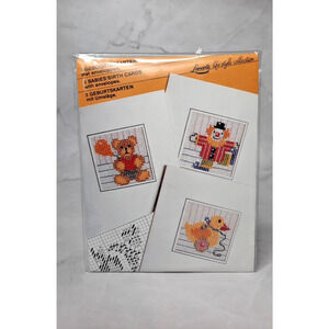 Lanarte Life Style Collection Cross Stitch Greeting Card Kit Babies Birth Cards